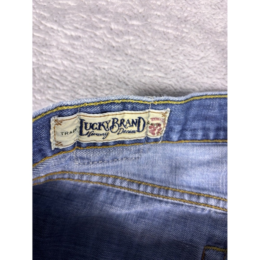 Vintage Lucky Brand Vintage Straight Jeans Mens 34x31 Blue Embroidered - Picture 6 of 14